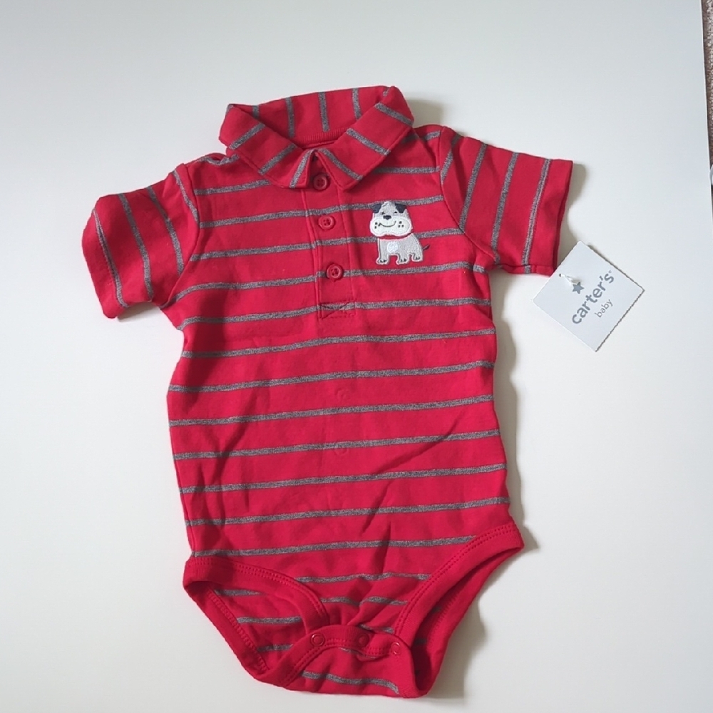 Carter's Red Striped Baby One Piece